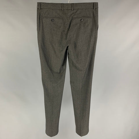 THE KOOPLES Size 32 Charcoal Grid Wool Zip Fly Dress Pants