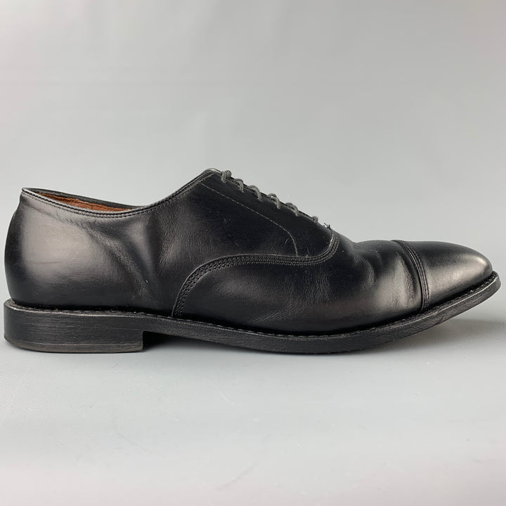 ALLEN EDMONDS Park Avenue Size 11.5 Black Leather Cap Toe Lace Up Shoes