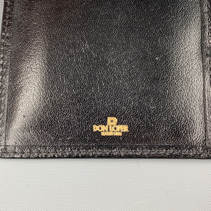 DON LOPER Black Leather Bi-Fold Wallet