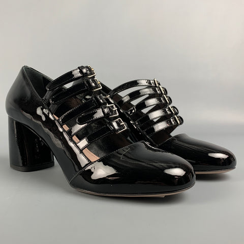 Zapatos de tacón de charol negro MIU MIU talla 7.5