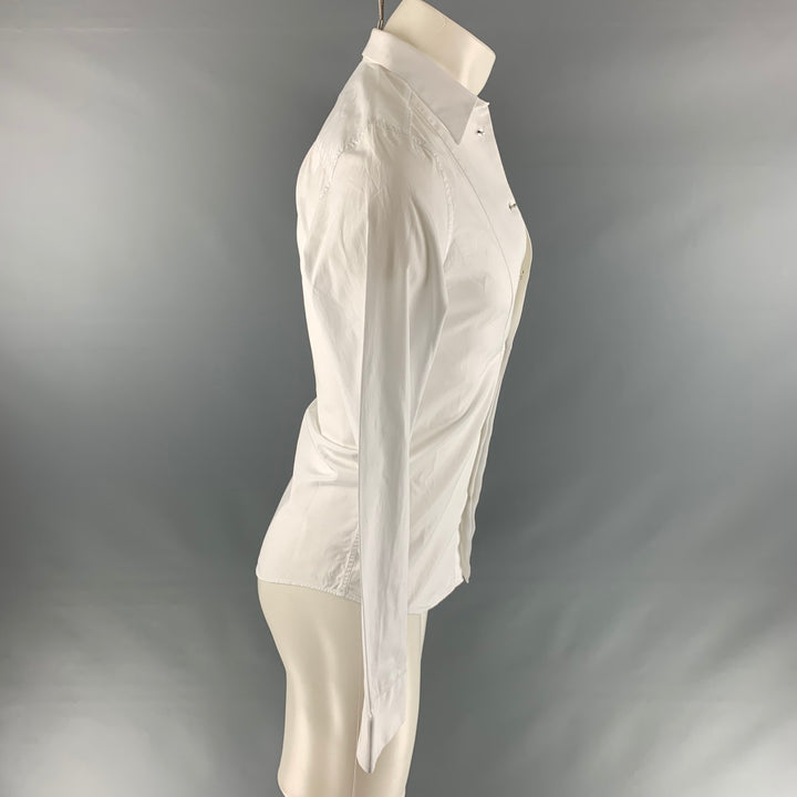 GIVENCHY Size S White Solid Cotton Tuxedo Long Sleeve Shirt