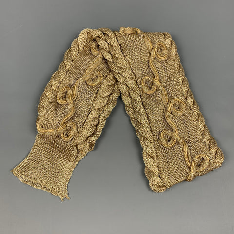 BURBERRY PRORSUM Spring 2008 Gold Knitted Cotton / Acrylic Metallic Scarf