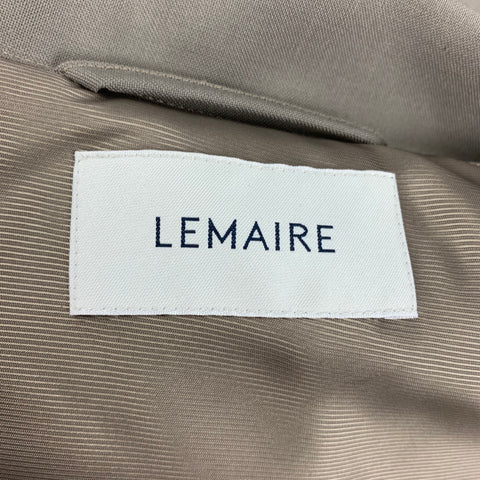 LEMAIRE Size M Grey Polyester Wool Open Front Belted Coat