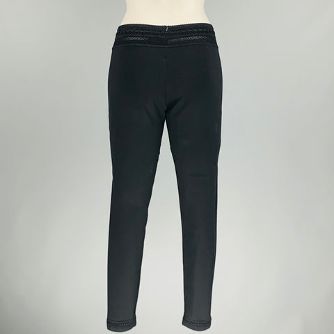 ALAIA Talla 6 Leggings negros con cordón de mezcla de viscosa