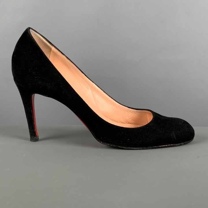 CHRISTIAN LOUBOUTIN Size 8.5 Black Suede Classic Pumps