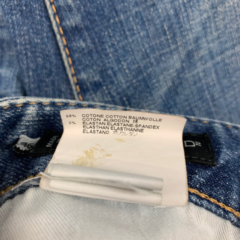 DSQUARED2 Size 30 Indigo Distressed Cotton Jeans