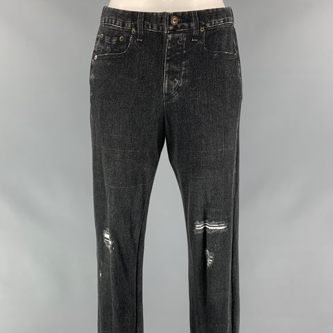 RAG & BONE Size S Charcoal Grey Rock W Holes Cotton Casual Pants
