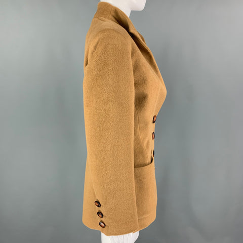 VINTAGE Taille M Veste à poitrine unique Camel