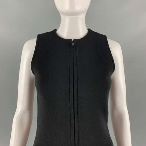SAINT LAURENT Mono sin mangas de mezcla de lana negro talla 2