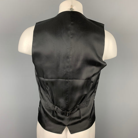 DOLCE & GABBANA Size 38 Black Silk Blend Slit Pockets Vest