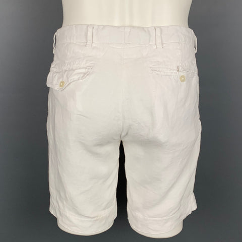 POLO by RALPH LAUREN Talla 30 Pantalones cortos rectos de lino blanco