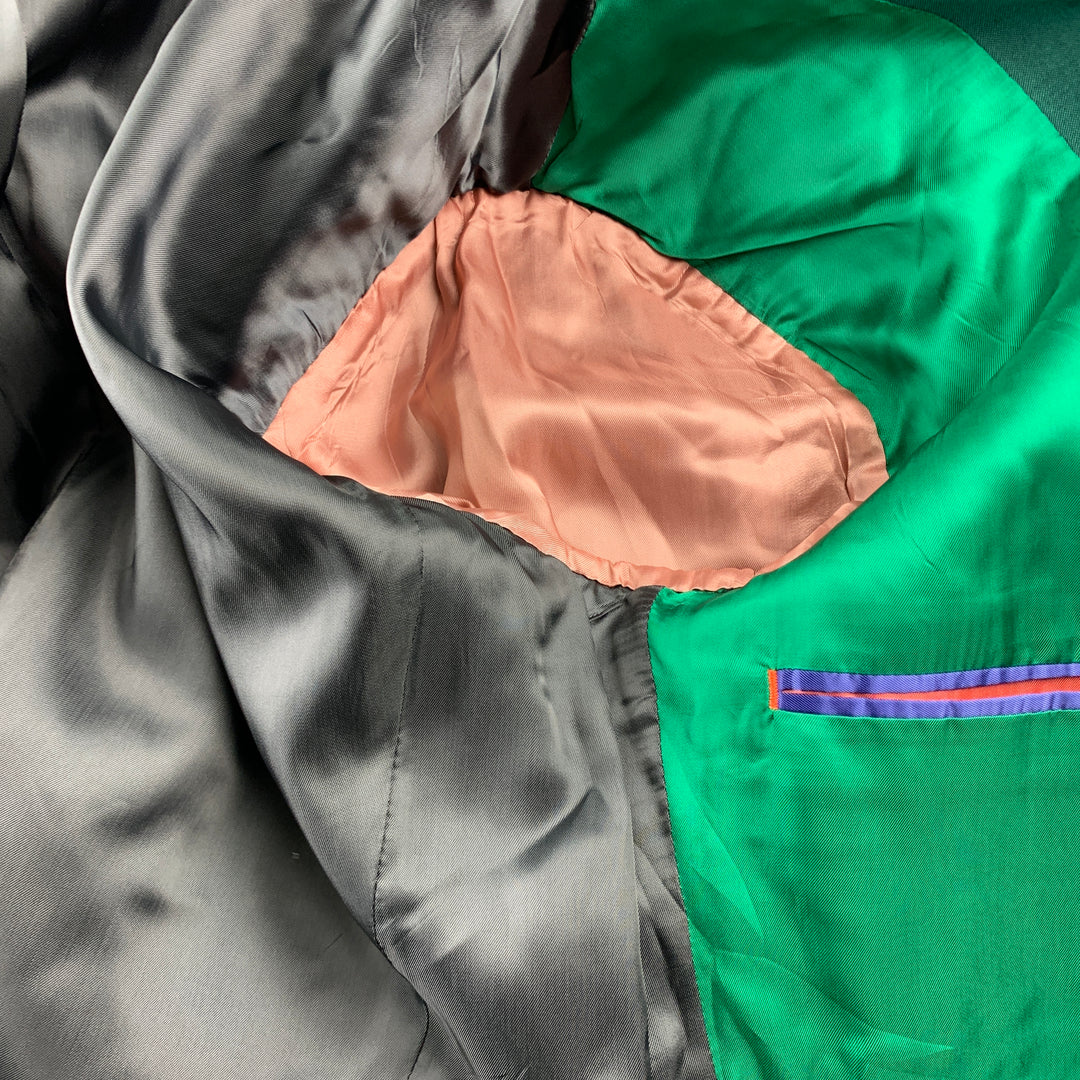PAUL SMITH Taille 38 Manteau de sport en laine / mohair vert régulier à revers cranté