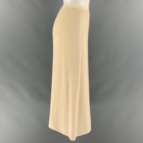 NARCISO RODRIGUEZ Size 6 Cream Viscose Wool A-Line Long Skirt