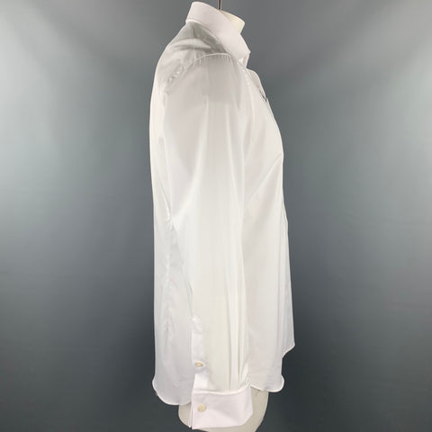 BARNEY'S NEW YORK Size XL White Cotton French Cuff Long Sleeve Shirt