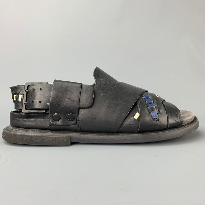 CAMPER Size 8 Black Leather Straps Sandals