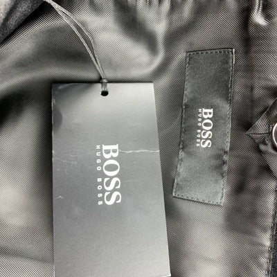 HUGO BOSS Size 40 Regular Black Cotton Velvet Shawl Collar Tuxedo Suit
