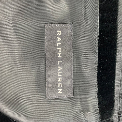 RALPH LAUREN Black Label Size 46 Black Cotton Velvet Peak Lapel Sport Coat