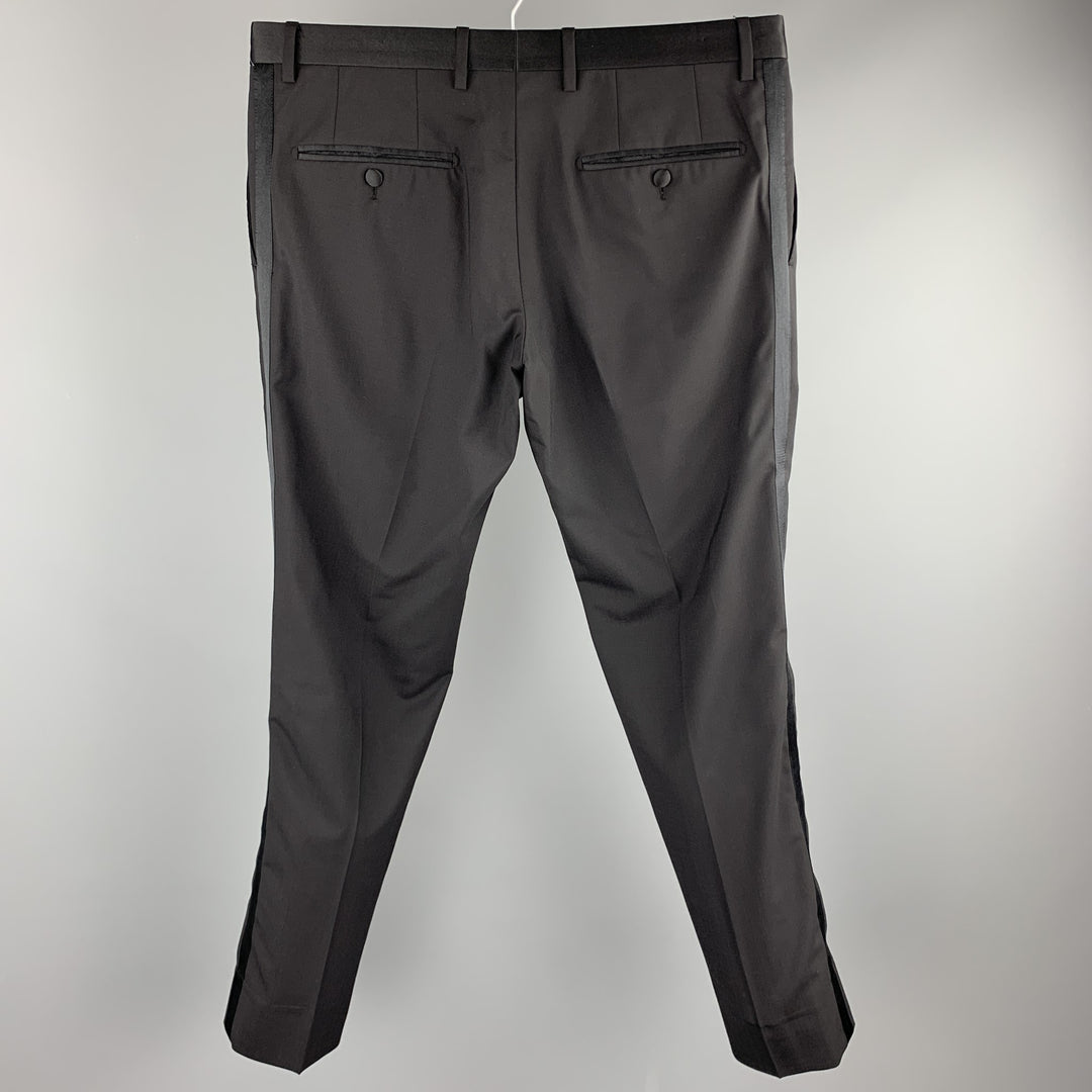 DOLCE & GABBANA Size 34 / IT 50 Black Wool Blend Zip Fly Dress Pants