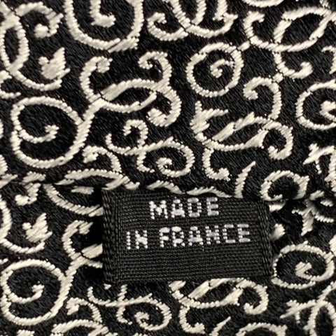 CHARVET Black White Abstract Silk Tie