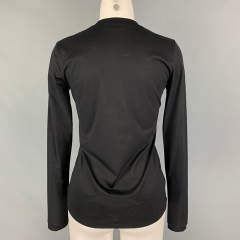 ORSON+BODIL Size 4 Black Katoen V-Neck Casual Top