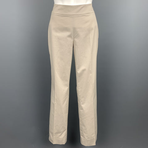 AKRIS Size 4 Khaki Cotton Straight Leg Casual Pants