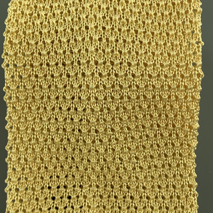 TURNBULL & ASSER Yellow Beige Silk Textured Knit Tie