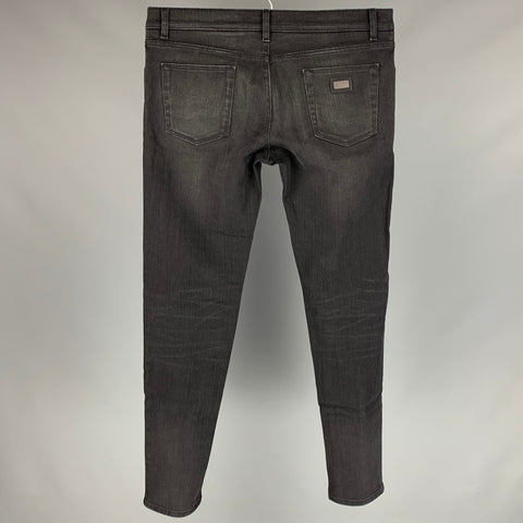 DOLCE & GABBANA Stretch Size 36 Black Wash Denim Zip Fly Jeans