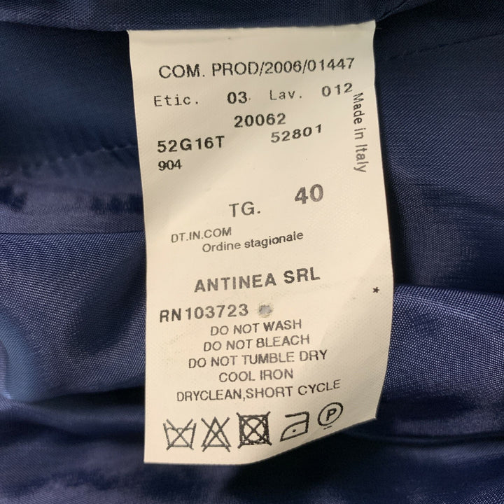 EMPORIO ARMANI Size 6 Blue Viscose & Silk Solid Blazer