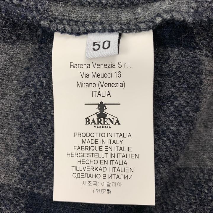 BARENA Size 40 Navy & Grey Buffalo Plaid Wool / Polyamide Vest