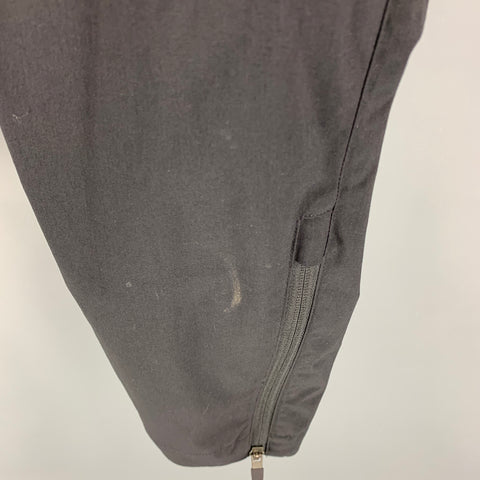 ACRONYM Talla L Pantalones casuales negros de poliéster liso con bragueta y cremallera