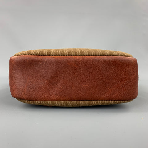 WILL Sac bandoulière en toile avec bordure en cuir olive