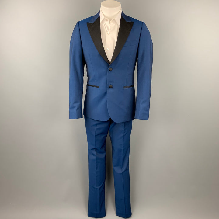 PAUL SMITH Soho Fit Size 38 Regular Royal Blue Wool / Mohair Tuxedo Suit