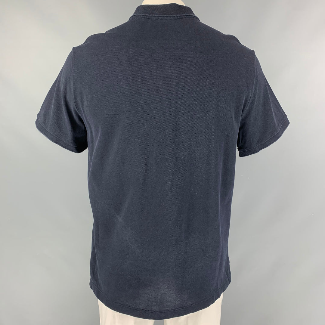 BURBERRY Size XXL Navy Solid Cotton Polo