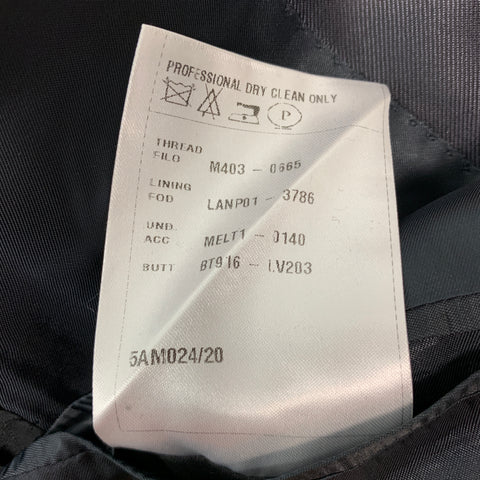 LANVIN Taille 36 Manteau de sport à revers cranté en laine et soie noire marine