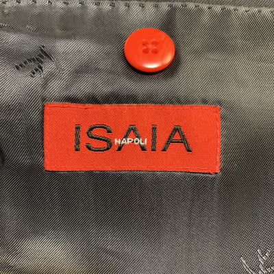 ISAIA 48 Long Black Wool Notch lapel Single Breasted Sport Coat