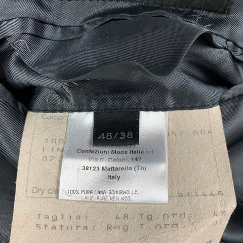 CALVIN KLEIN COLLECTION Size 38 Dark Gray Wool Notch Lapel Suit