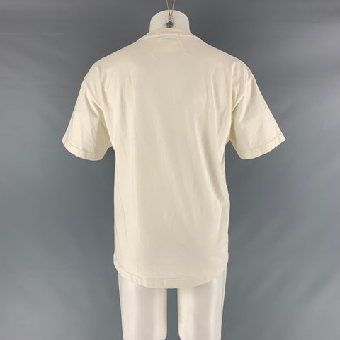 RHUDE Size S Cream Brown Cotton Short Sleeve T-shirt