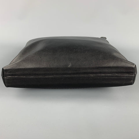 LOPEZ MORENO Black Contrast Stitch Leather Shoulder Bag