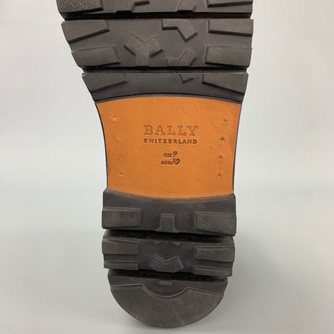 BALLY Champions Size 10 Navy & White Leather Hiking Ankle Boots