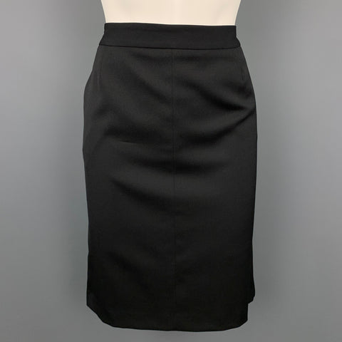 CoSTUME NATIONAL Taille 6 Jupe crayon en laine noire / spandex