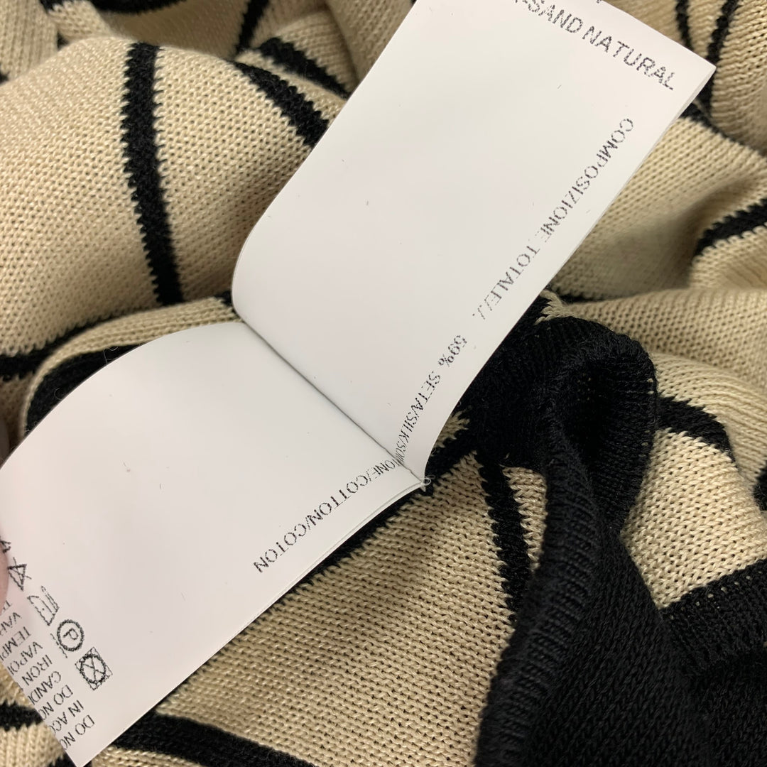 GARETH PUGH Cárdigan reversible geométrico de algodón de seda negro talla única