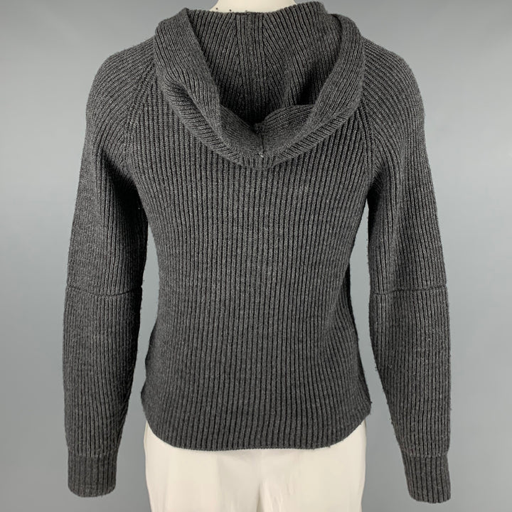 MARTIN MARGIELA Size L Grey Alpaca Blend Hooded Sweater
