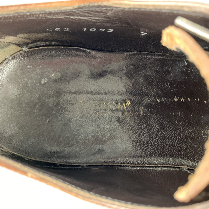 DOLCE &amp; GABBANA Zapatos con cordones y punta en punta de cuero coñac talla 8
