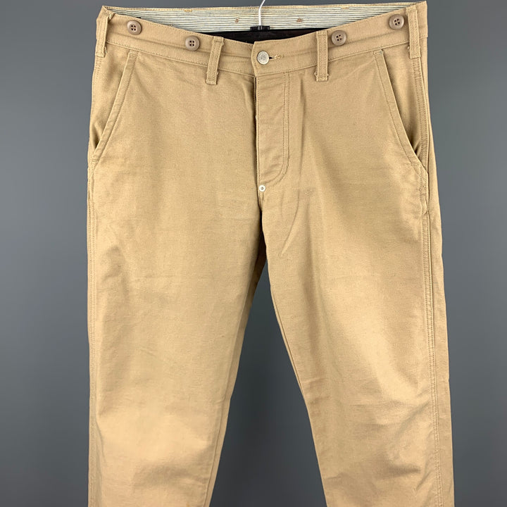 1939 Size 30 Khaki Cotton Button Fly Casual Pants