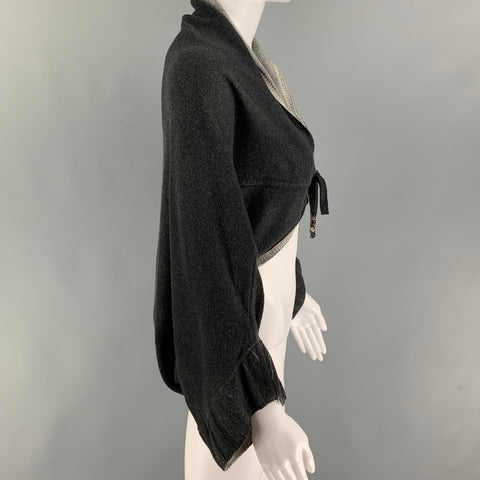 HENRY BEGUELIN Size M Grey Cashmere Shrug Cardigan