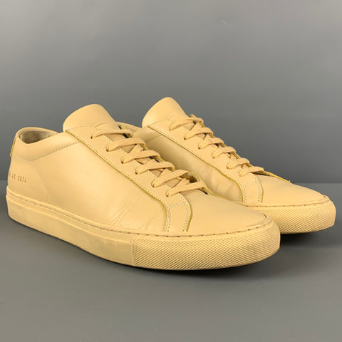 COMMON PROJECTS Size 7 Yellow Leather Low Top Sneakers