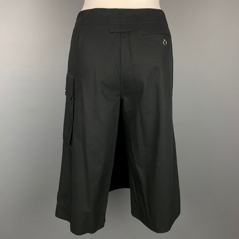 JEAN PAUL GAULTIER FEMME Size 8 Black Twill Cotton Skirt Panel Shorts