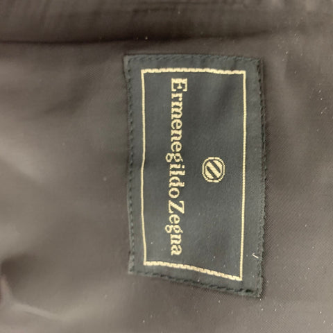 ERMENEGILDO ZEGNA Size 40 Black Wool Peak Lapel Tuxedo Suit