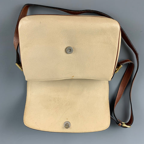 BALLY Cream Brown Pebble Grain Leather Cross Body Handbag