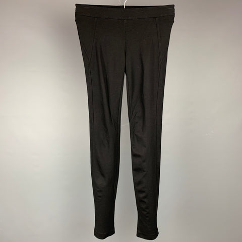 HELMUT LANG Taille 2 Leggings en jersey noir mélangé rayonne